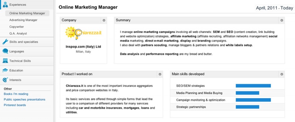 Google Analytics CV