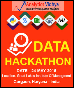 Data Hackathon by Analytics Vidhya & GL, Gurgaon, India, 24th May 2015