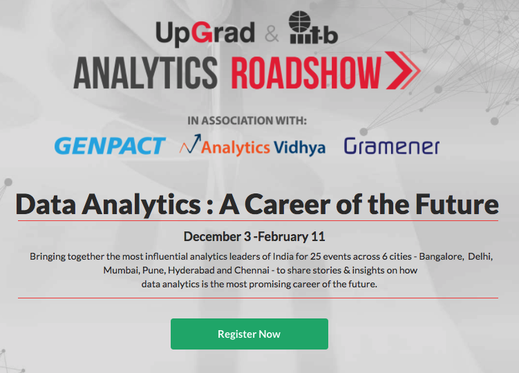 Analytics Roadshow with UpGrad & IIIT-Bangalore (3 Dec ’16 – 11 Feb ’17)